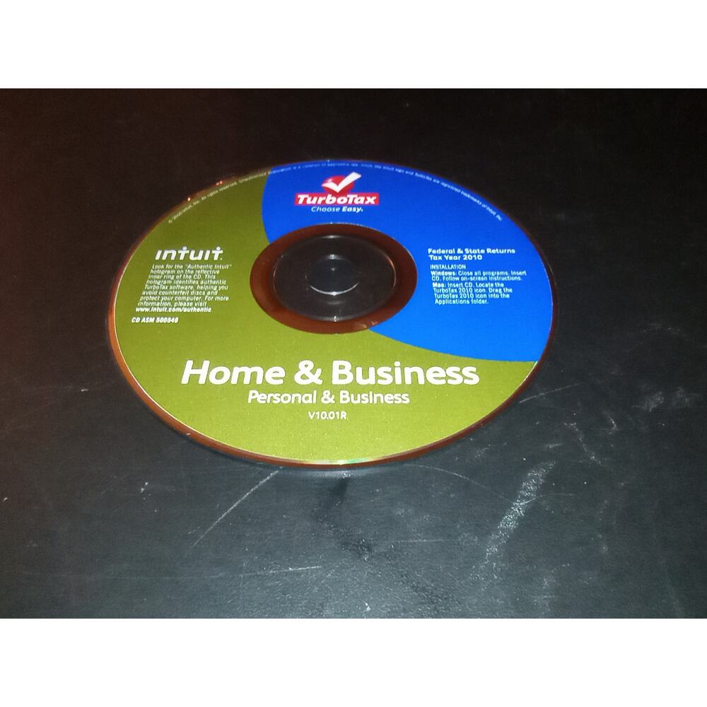 Turbotax Home and Business 2010 Federal & State Schedule C For Windows & Mac